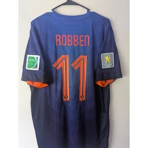 Netherlands Robben 2014 Away Jersey XL World Cup Fully Patched